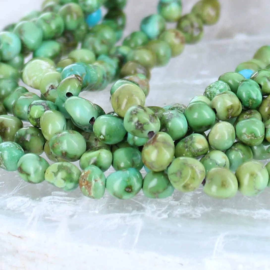 Sonoran Gold Turquoise Beads Lime Green Semi Round 5-5.5mm