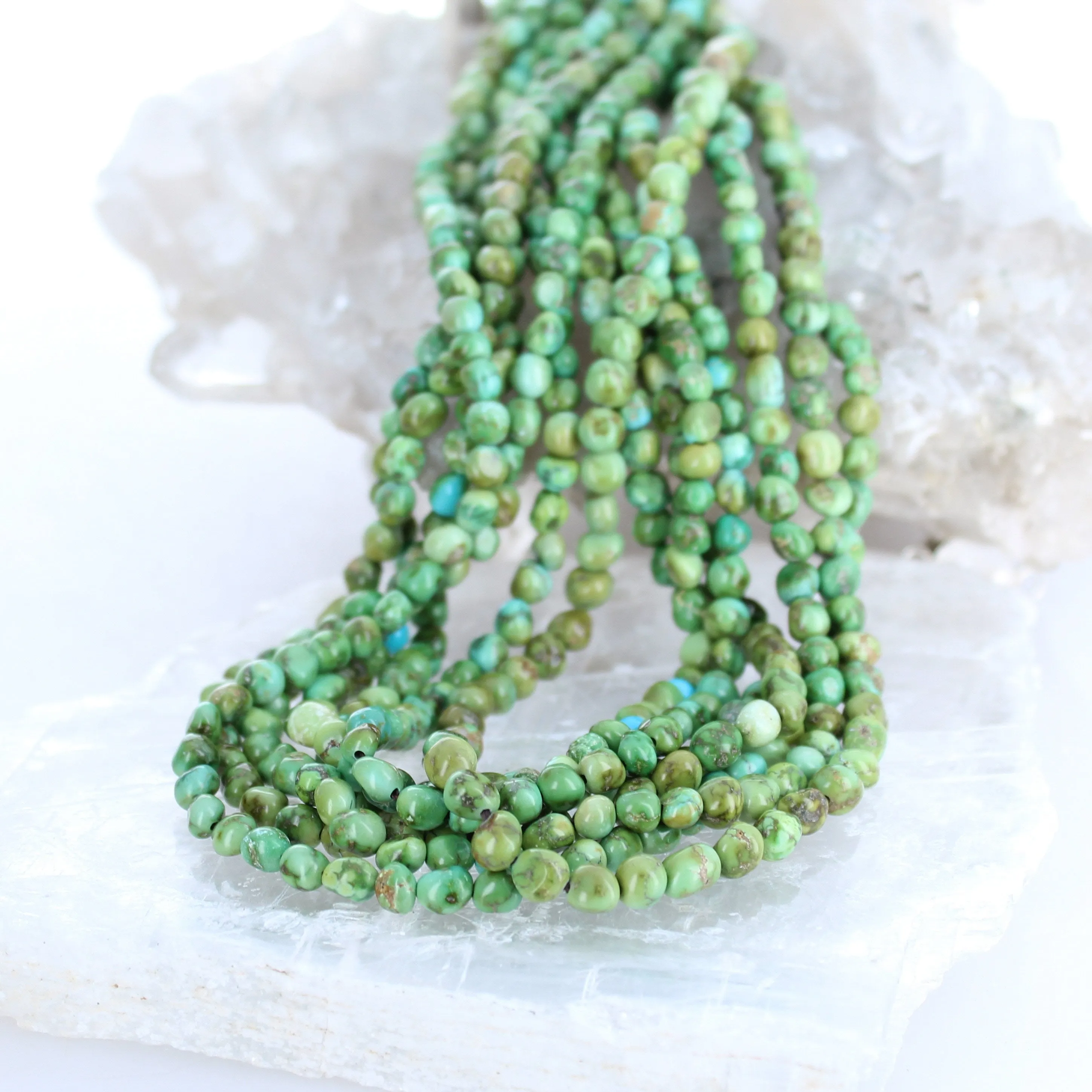 Sonoran Gold Turquoise Beads Lime Green Semi Round 5-5.5mm