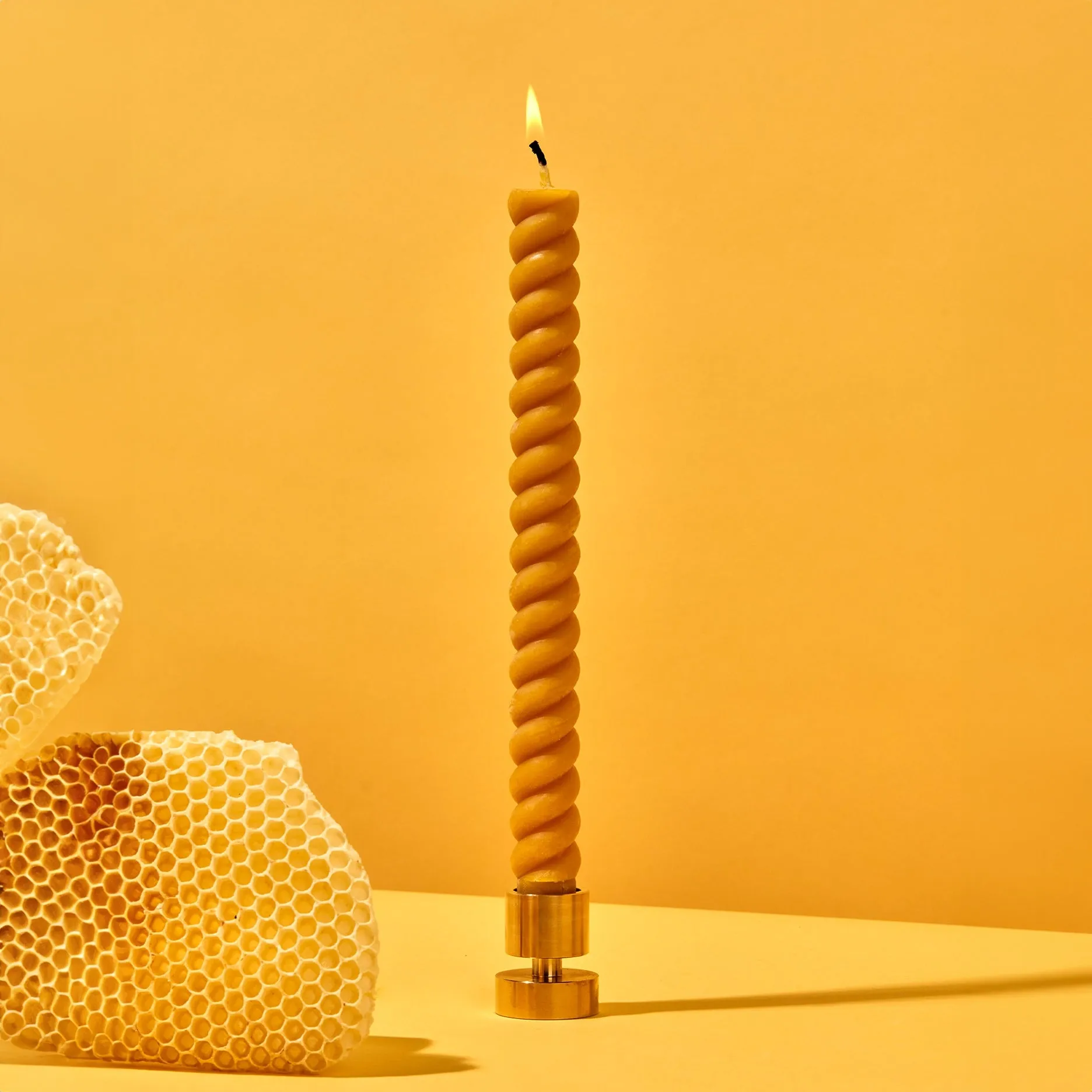 Spiral Beeswax Candles (2 Pack) | Natural