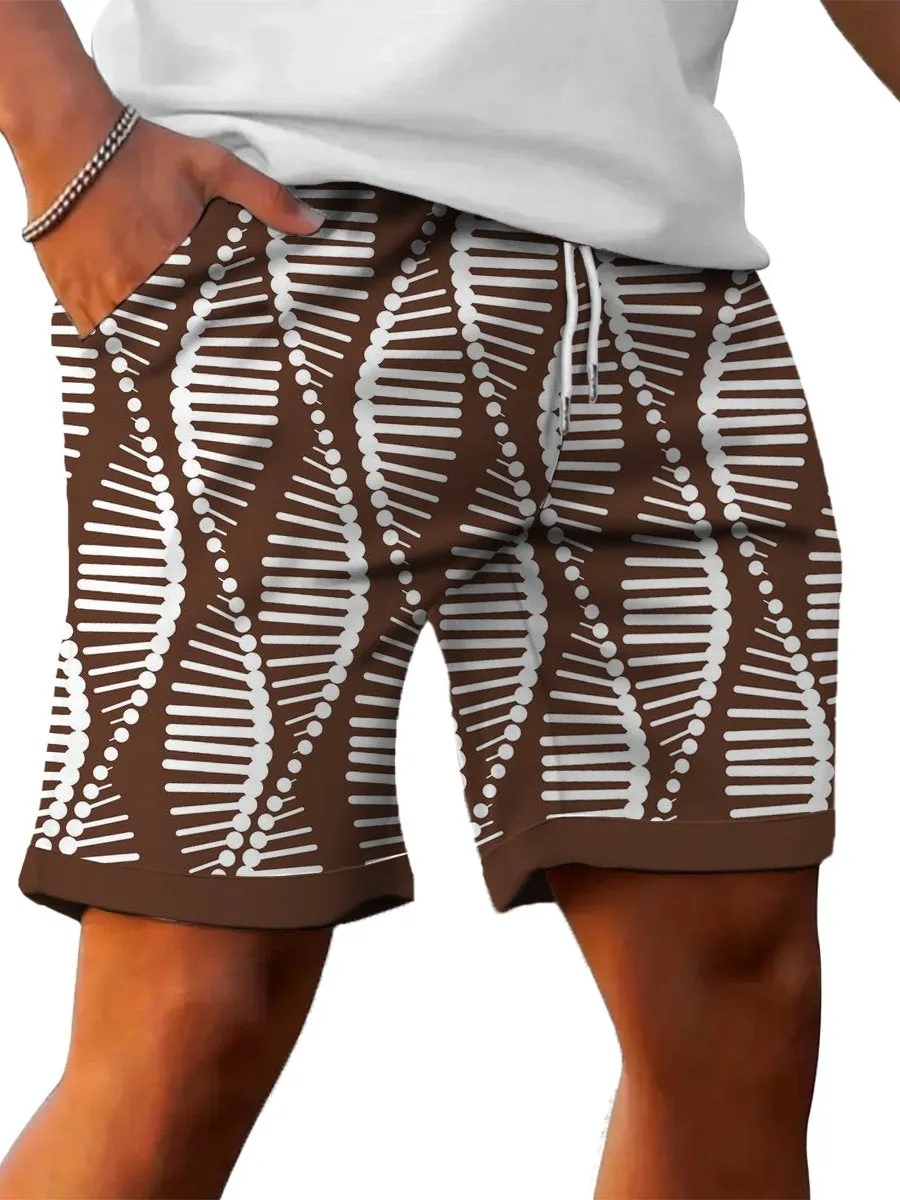 Spiral Geometry Print Casual Shorts