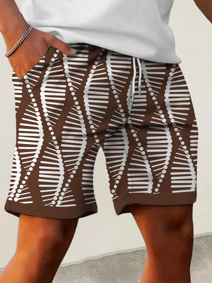 Spiral Geometry Print Casual Shorts