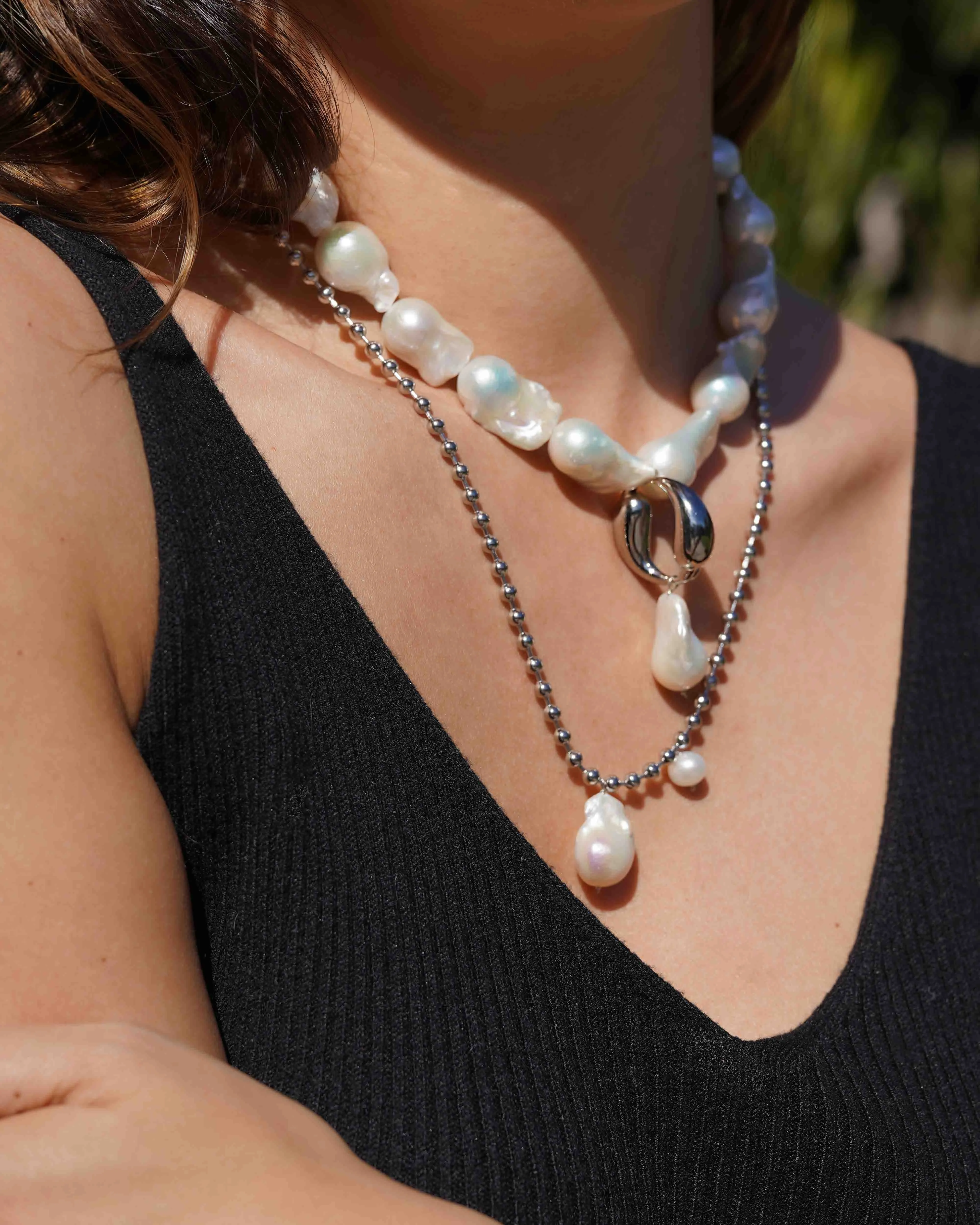 Spiral Pearl Necklace