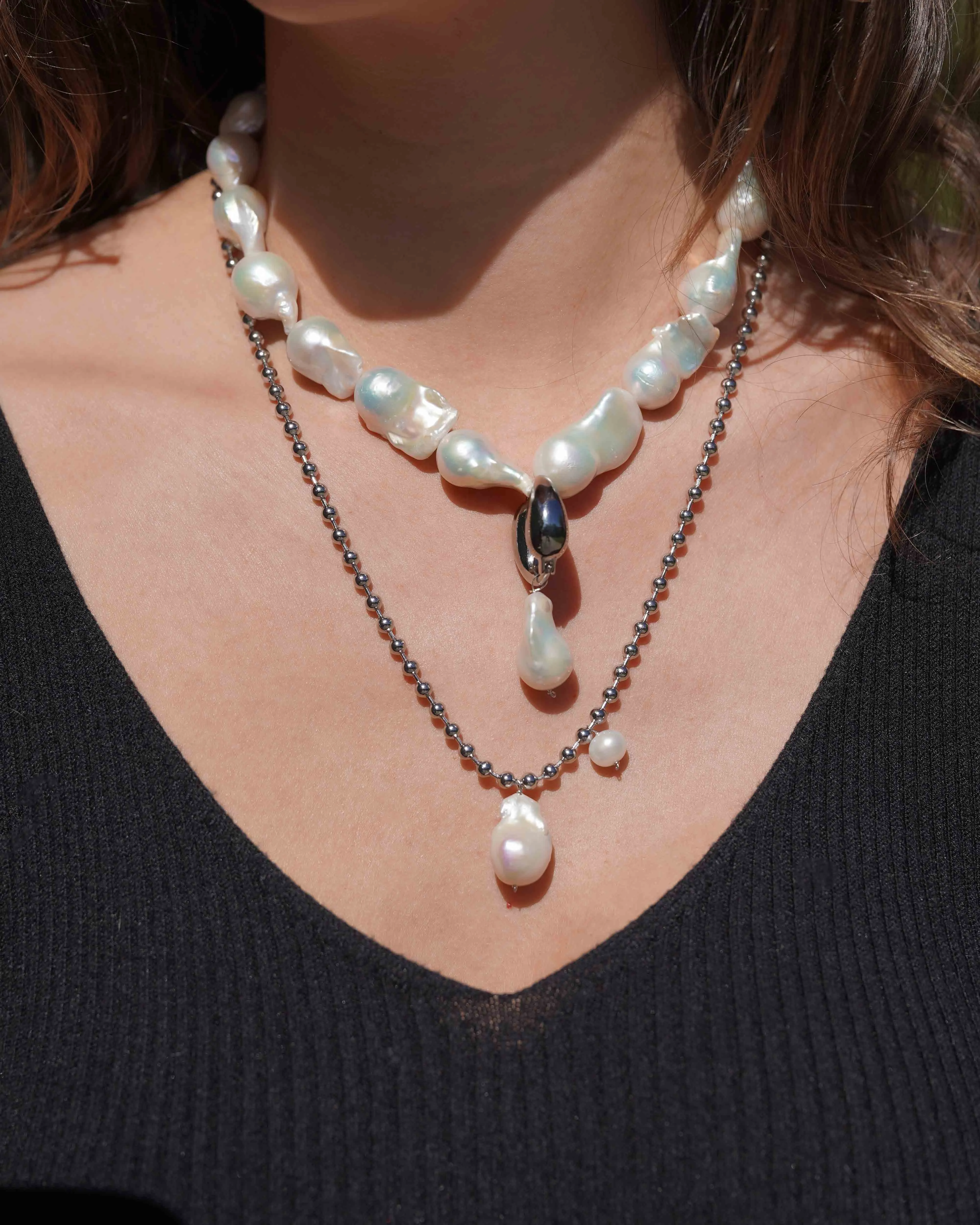 Spiral Pearl Necklace