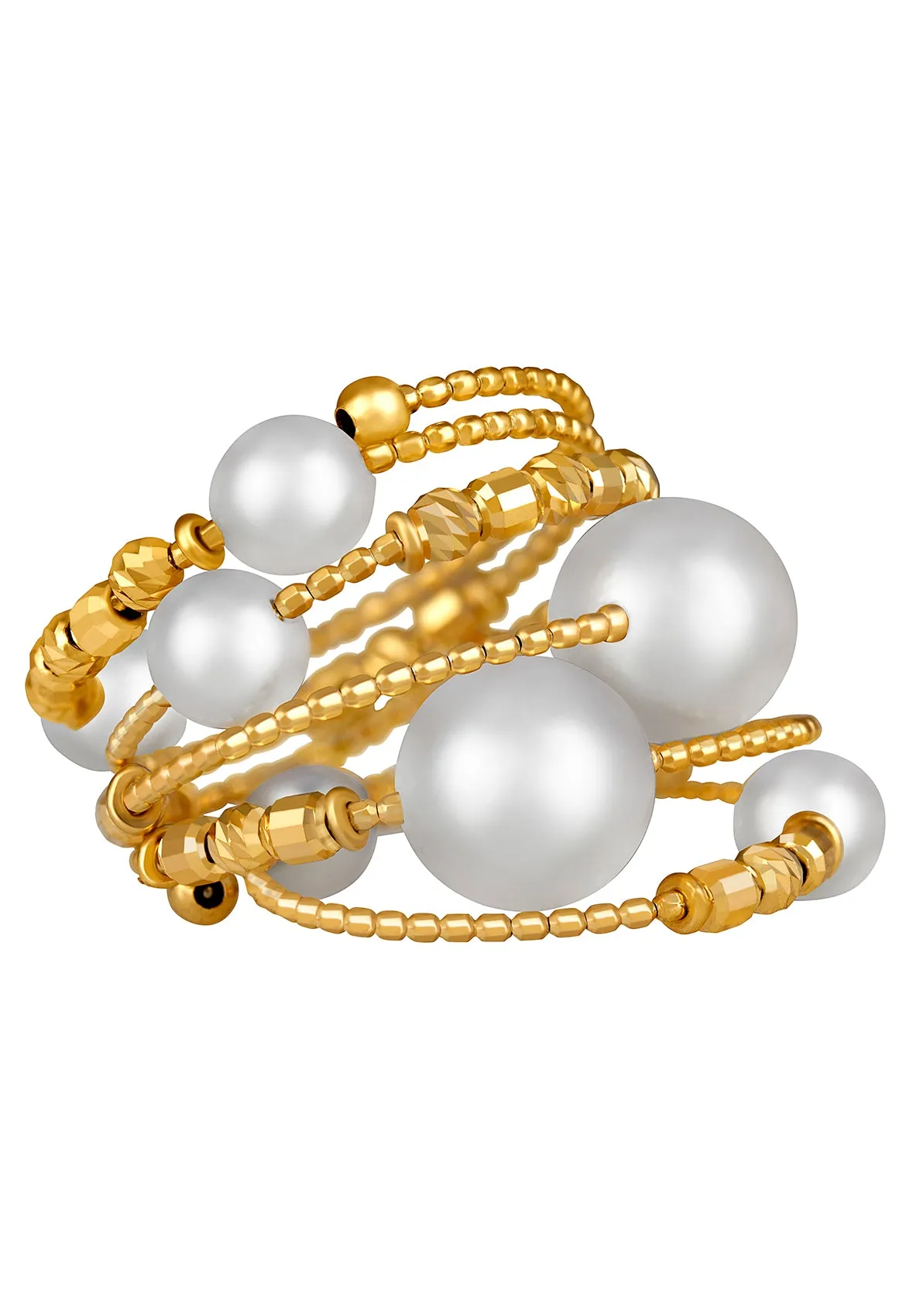 Spiral Ring with Akoya Pearls