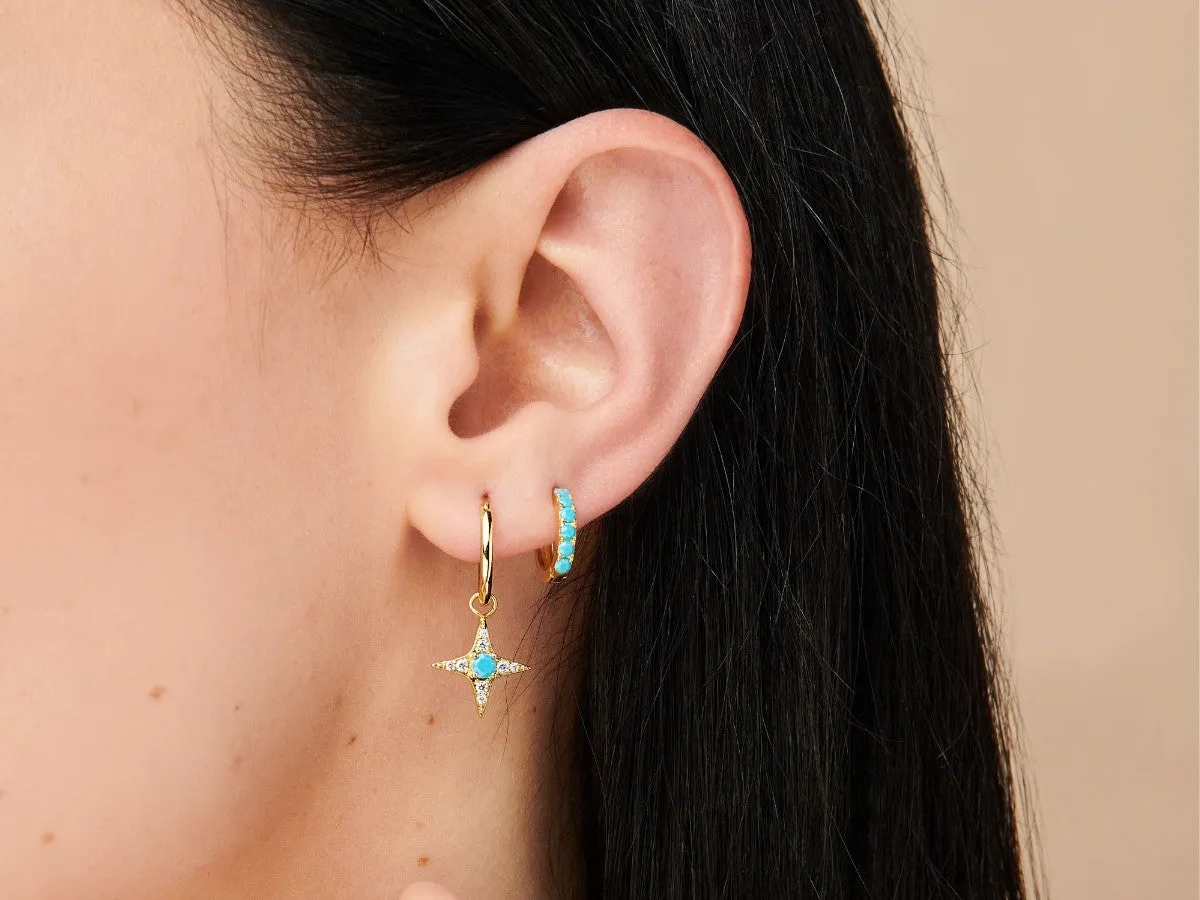 Stellar Turquoise Hoops