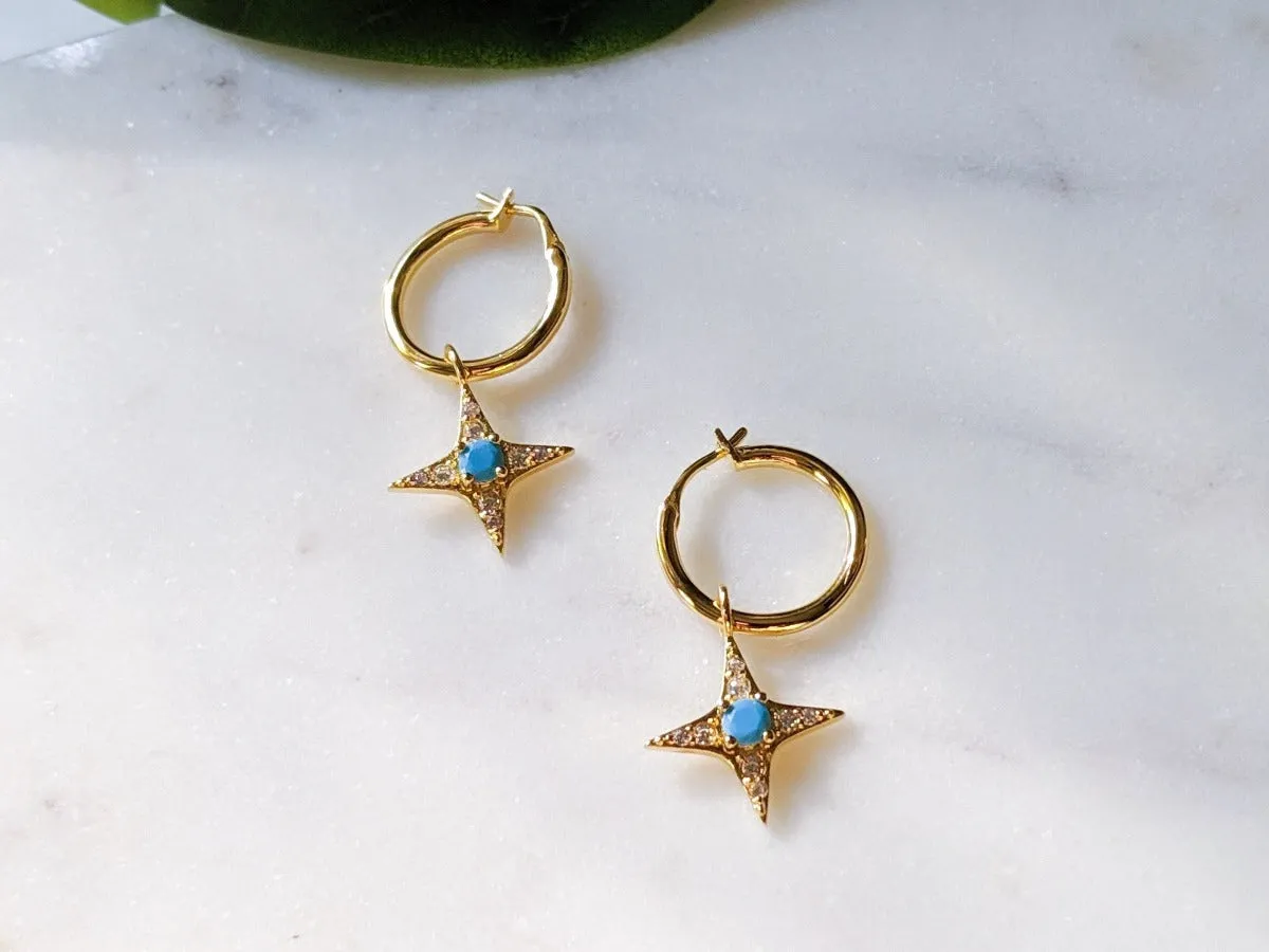 Stellar Turquoise Hoops