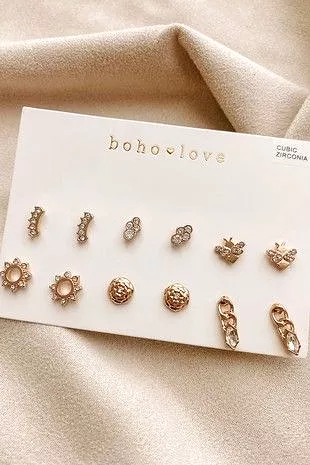 *Stud Earrings - Set of 6*