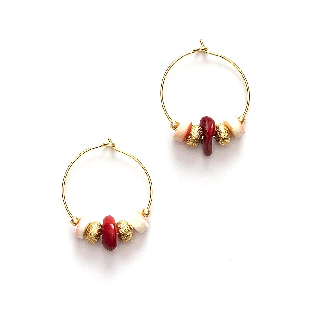 Sweet Little Things Hoops, Salmon (pair)