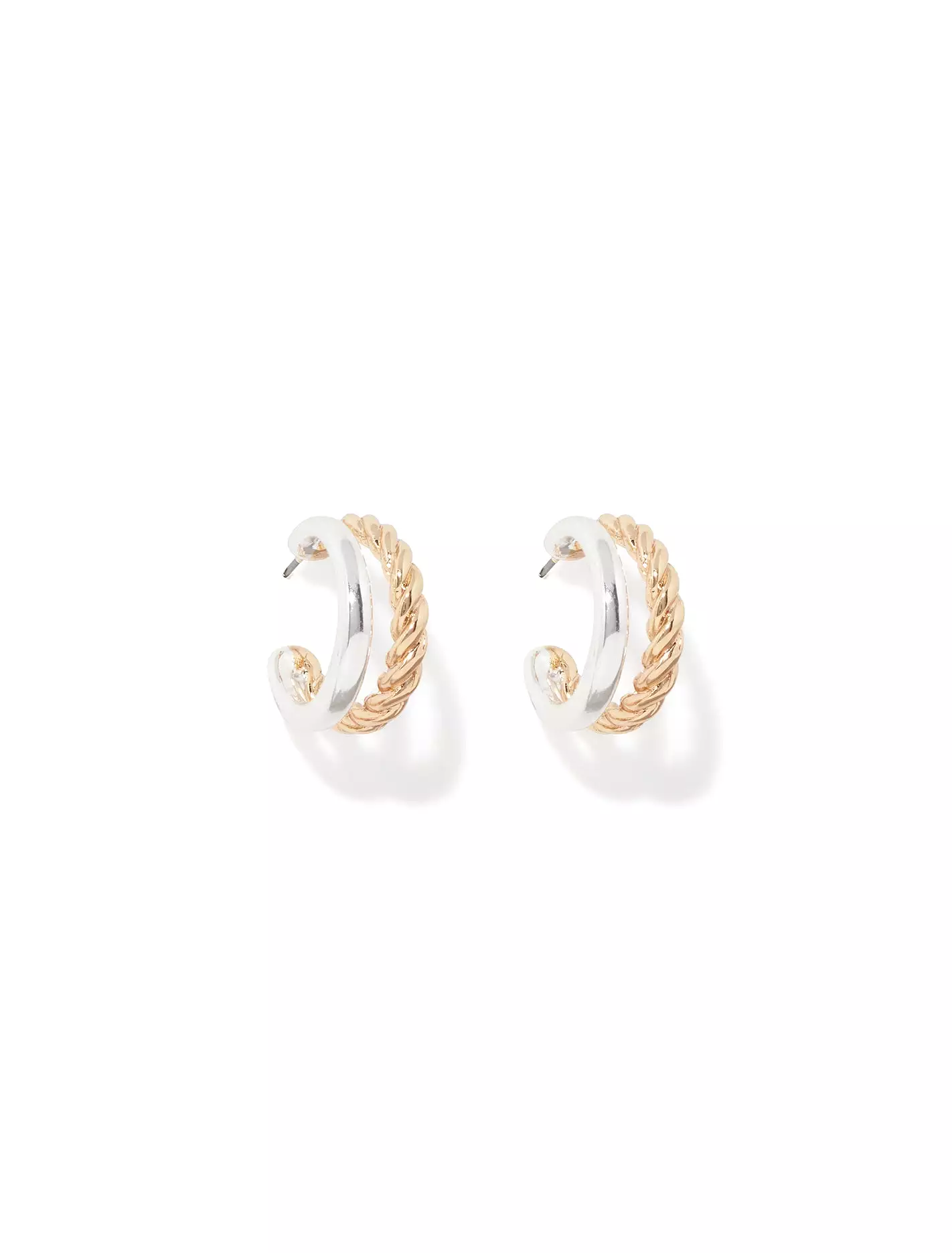 Taylor Twist Double Metal Hoop Earrings