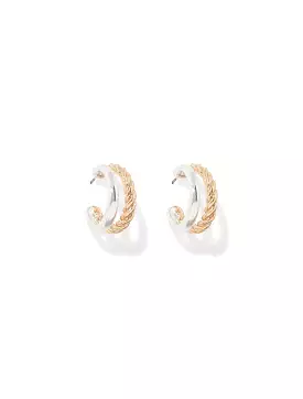 Taylor Twist Double Metal Hoop Earrings