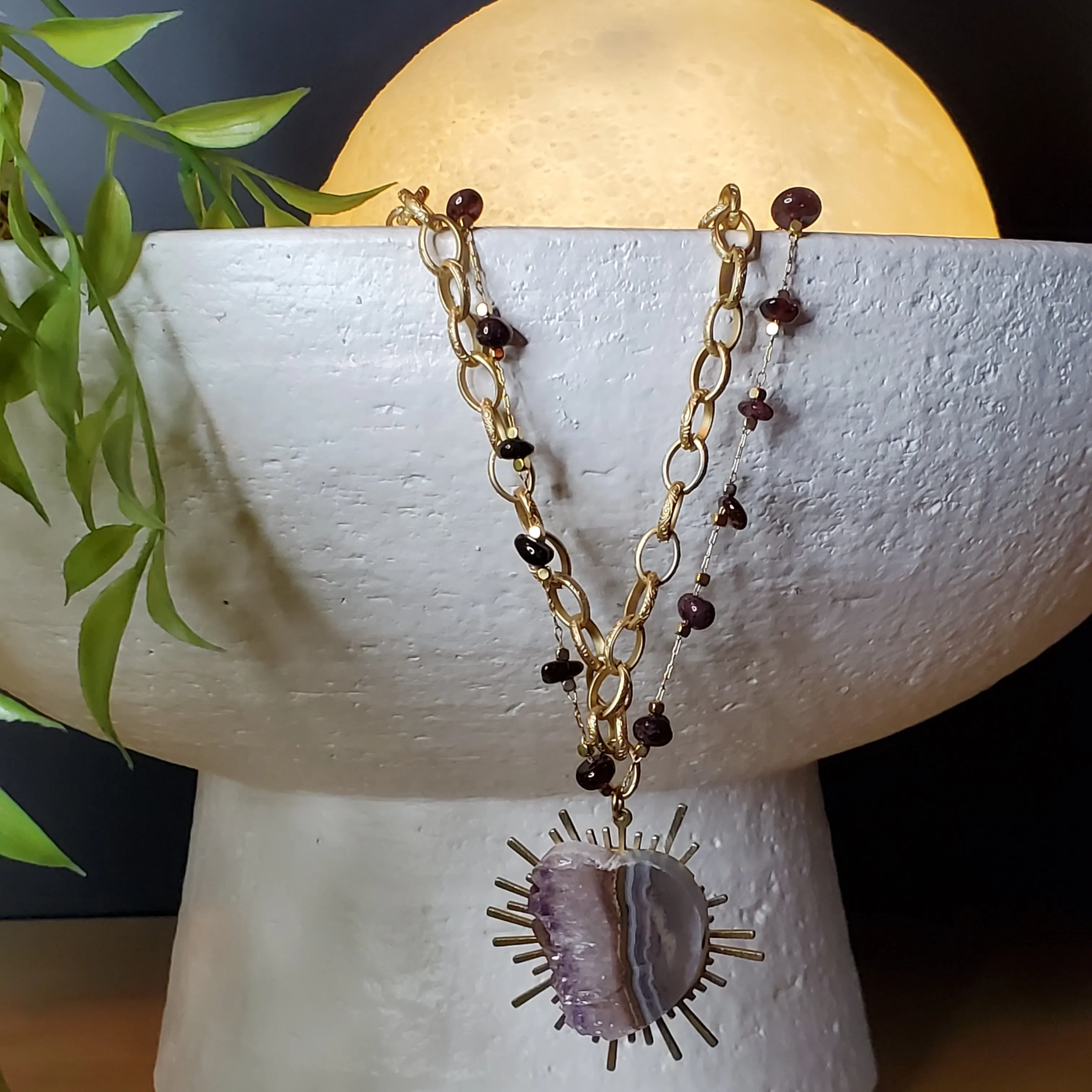 The Deliah Amethyst Stalactite Heart Collection