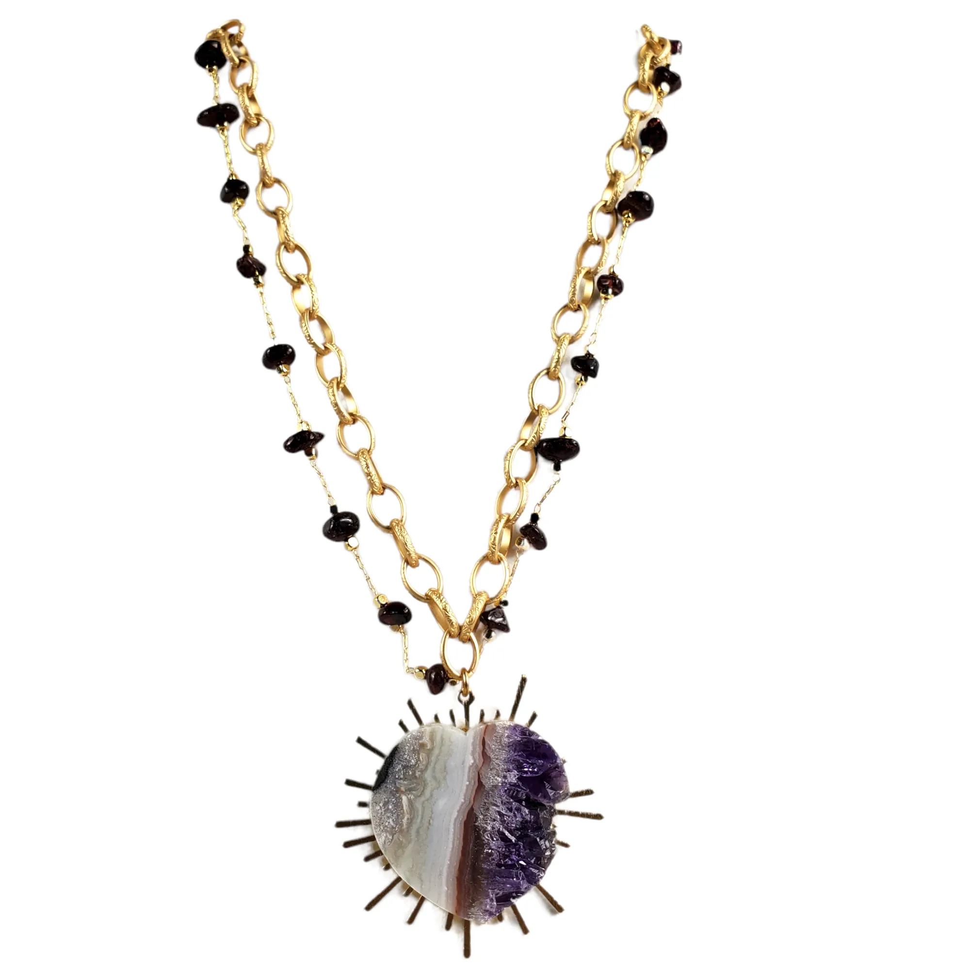 The Deliah Amethyst Stalactite Heart Collection