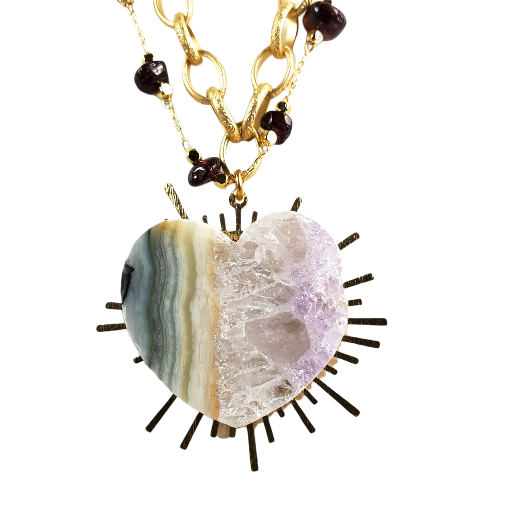 The Deliah Amethyst Stalactite Heart Collection