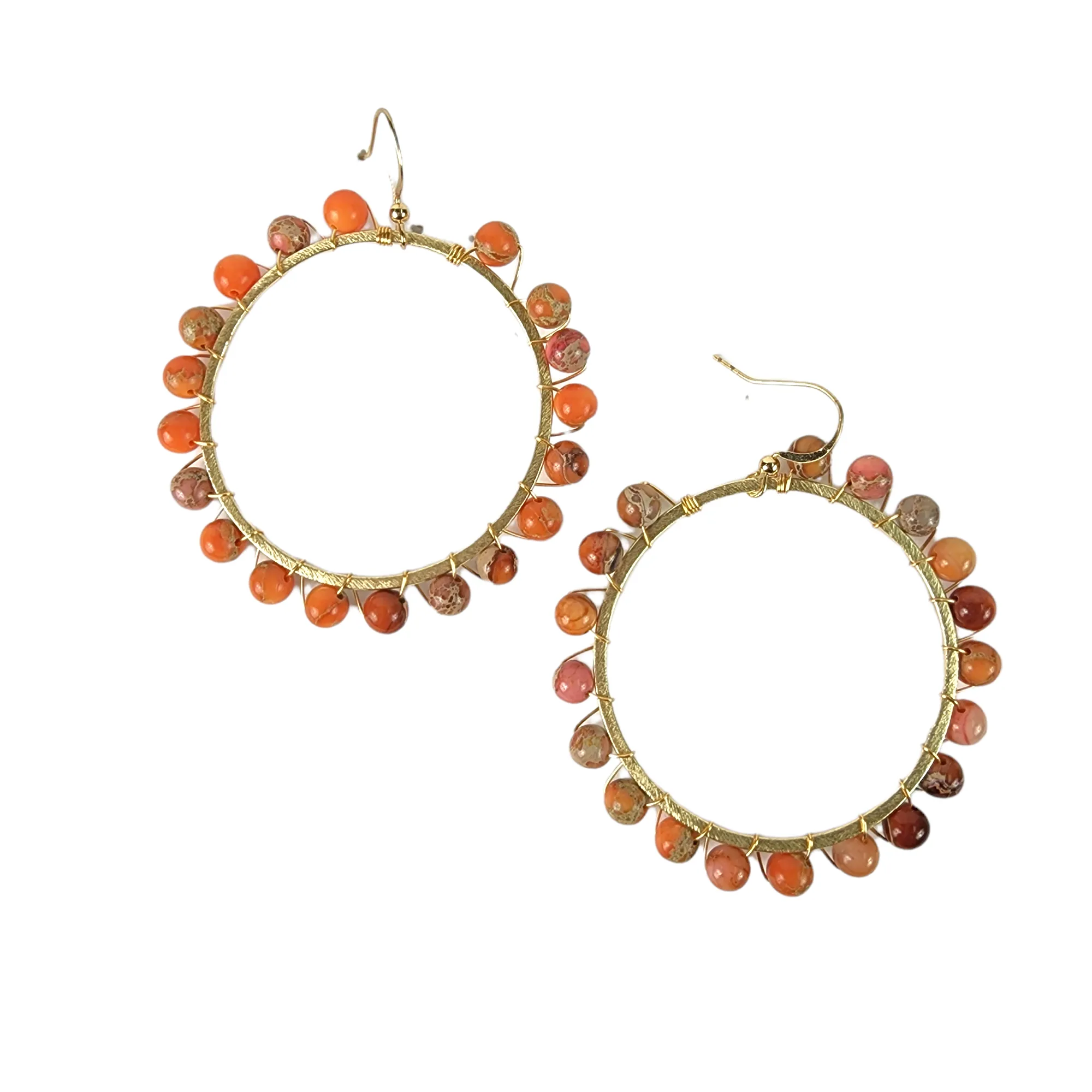 The Monroe Impression Jasper Beaded Hoop Earrings