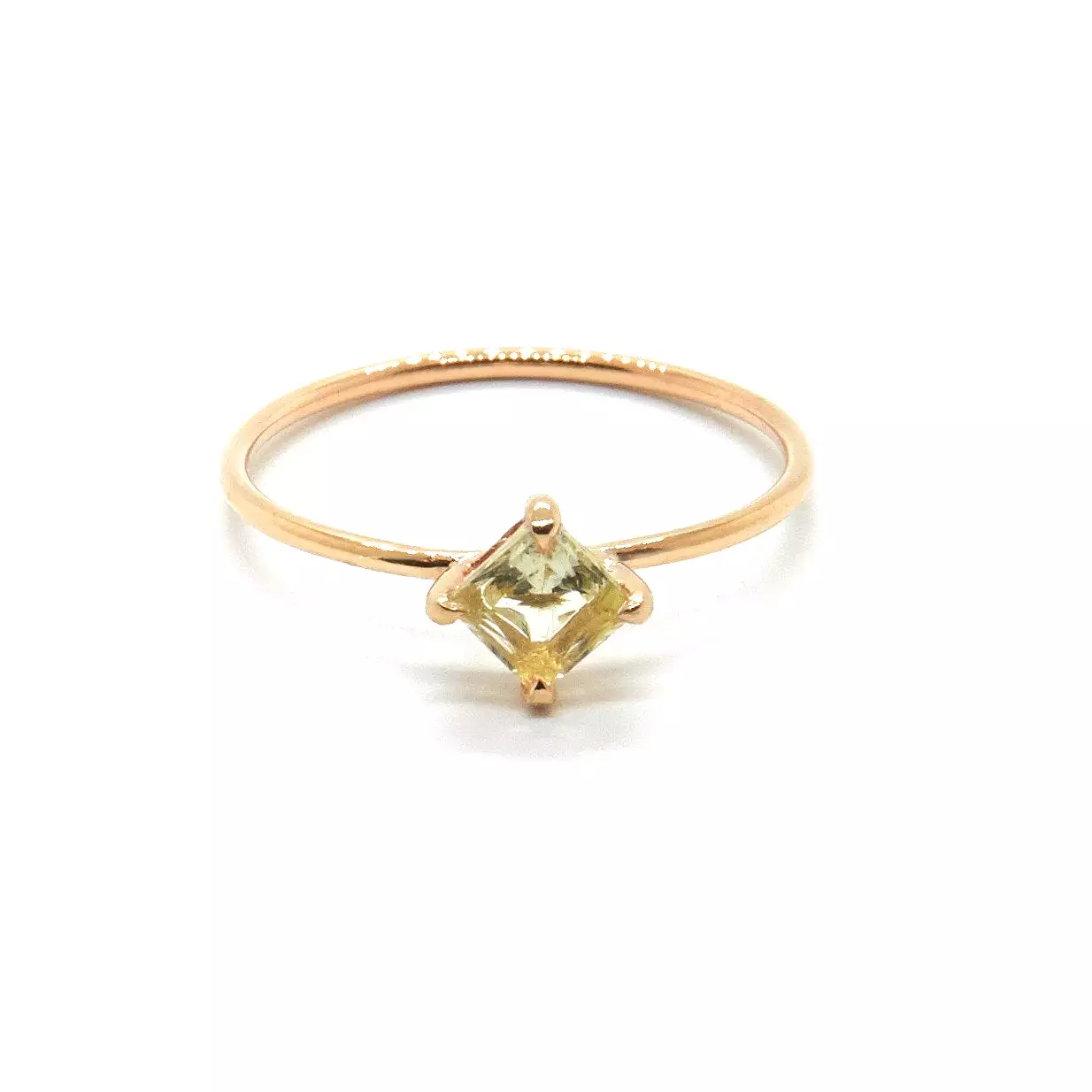 Tiny Square Ring 9K Rose Gold, Sunstone