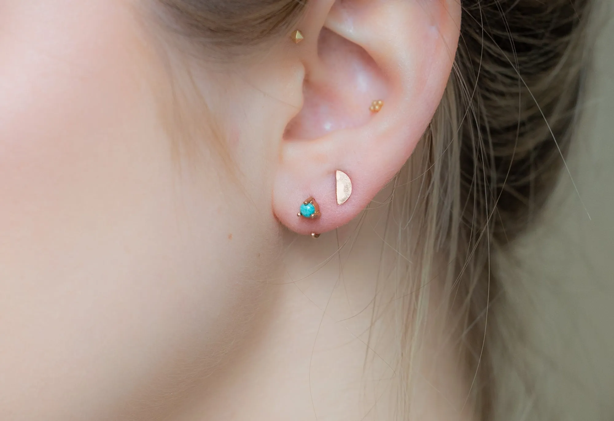 Turquoise Huggie Earrings