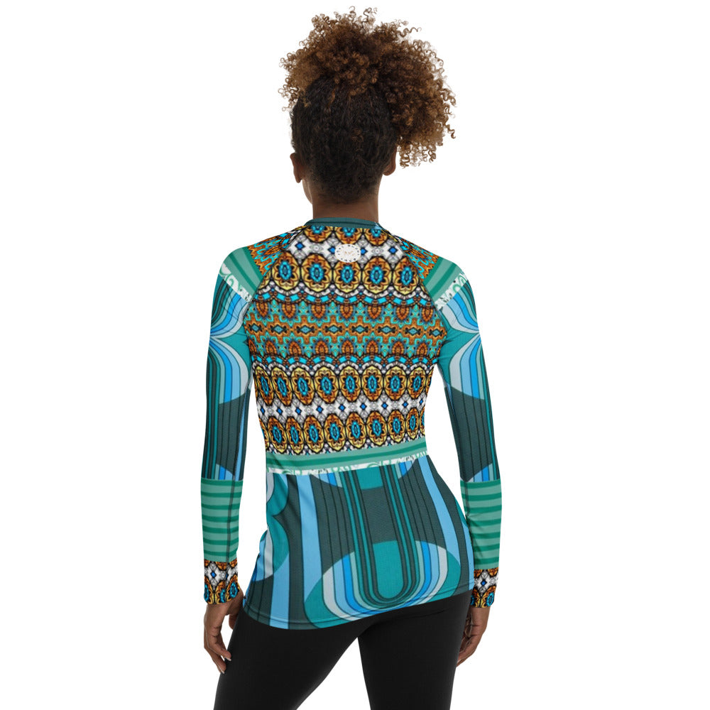 Turquoise Tonight Fashion Rashguard Top