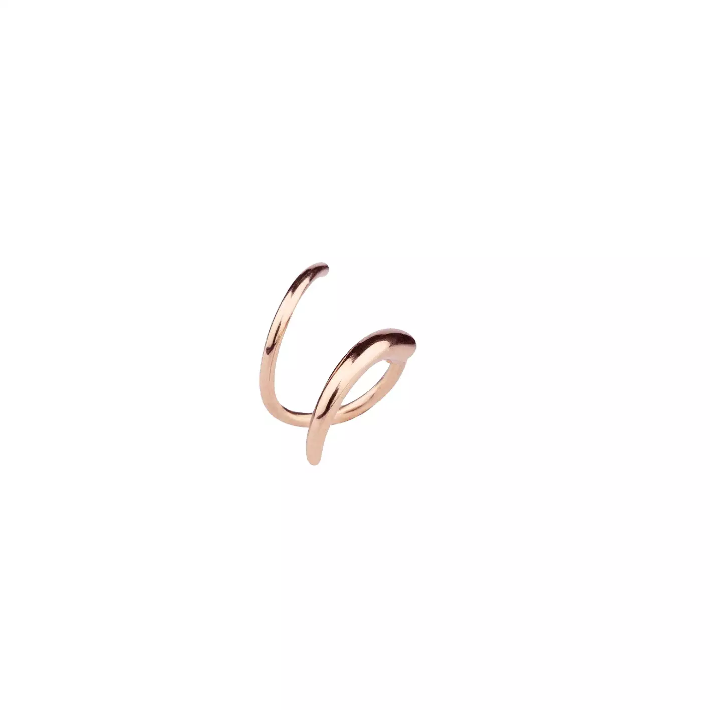 Tusk Twirl Earring, Rose Gold