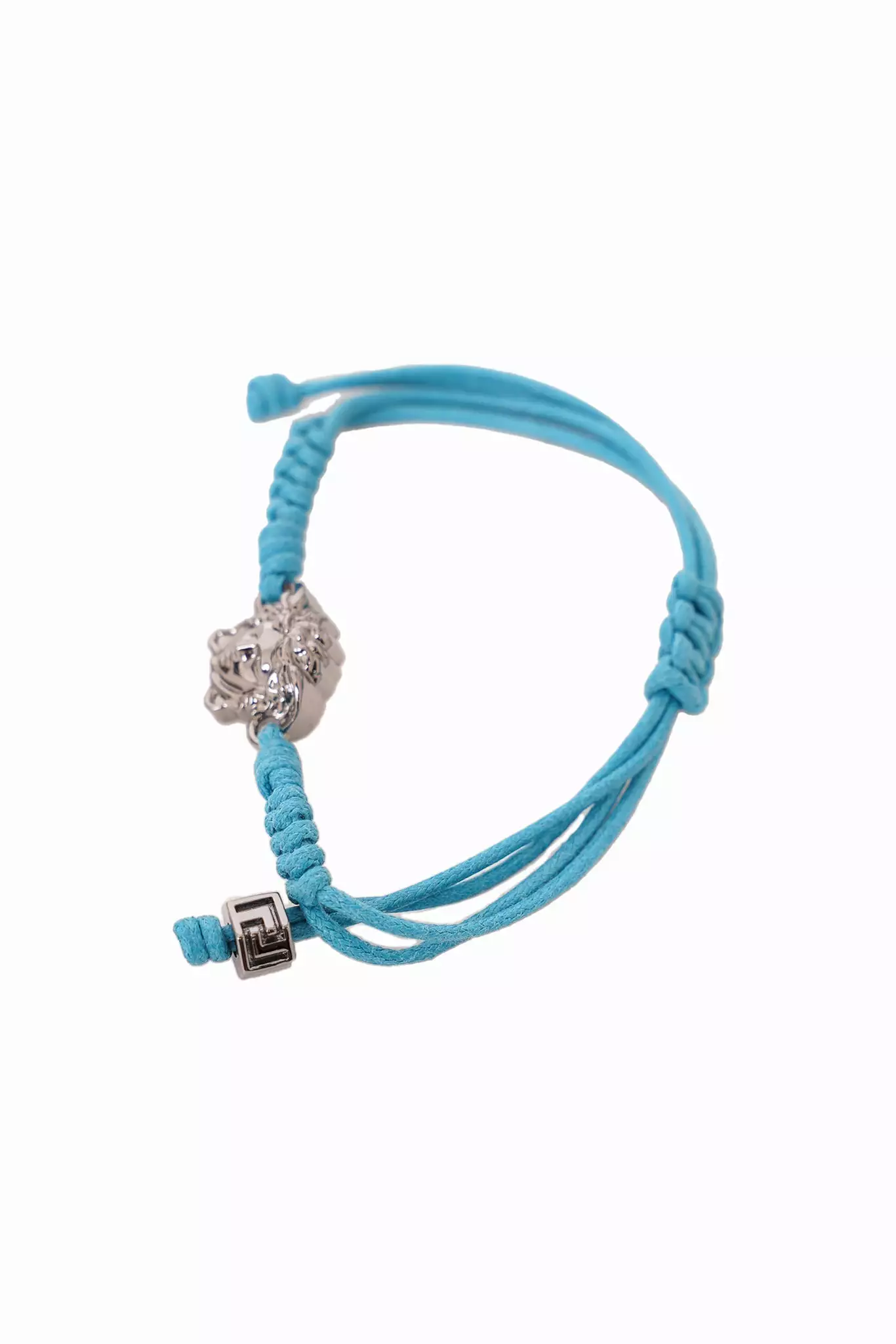 Versace Turquoise Leather La Medusa Charm Bracelet