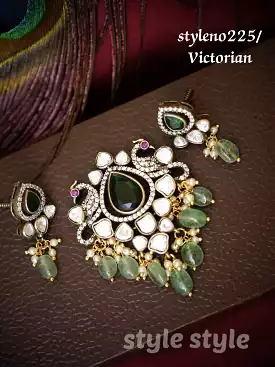 Victorian Style Peacock design pendant set for women -SHAKI001PS