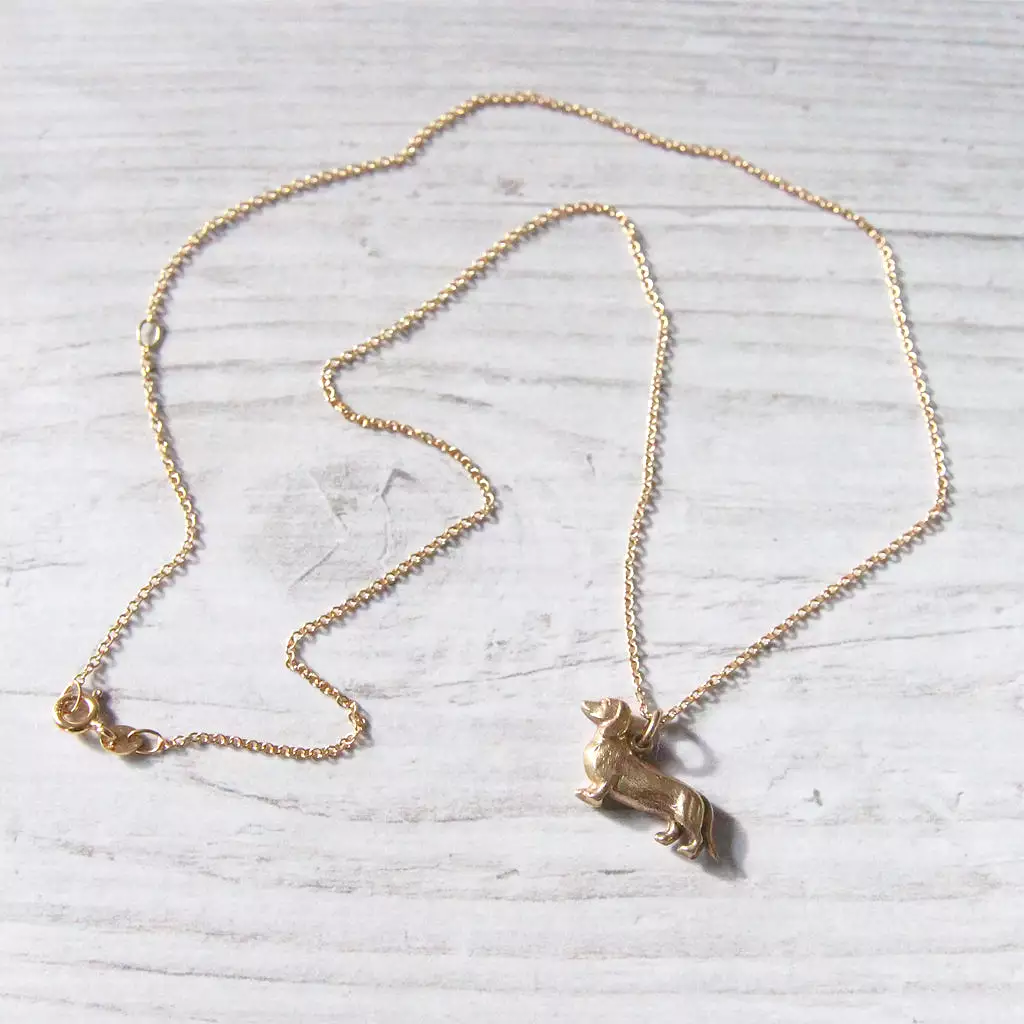 Vintage 9ct Gold Dachshund Sausage Dog Charm Pendant