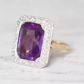 Vintage Amethyst and Diamond Cocktail Ring