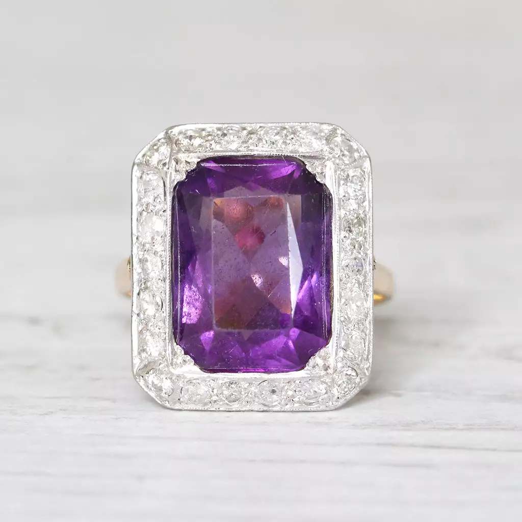 Vintage Amethyst and Diamond Cocktail Ring