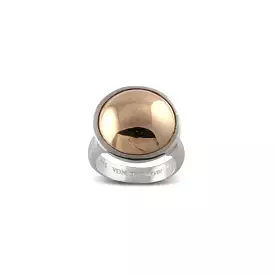 Von Treskow Large Silver and Rose Gold Domed Ring