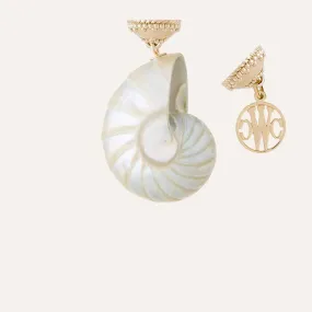 White and Grey Spiral Shell Tag