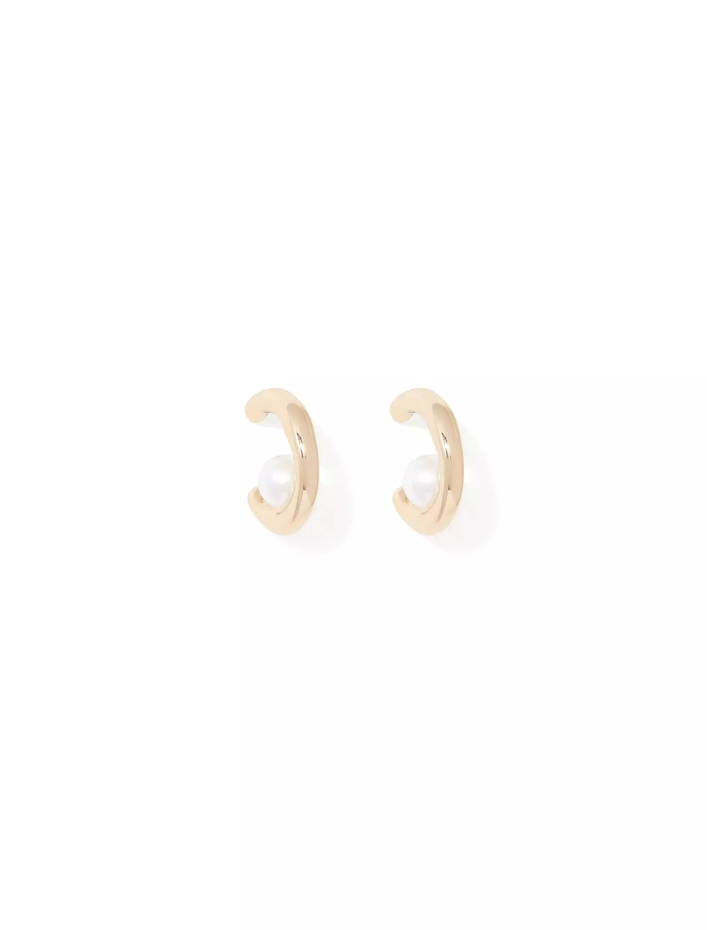 Willow Wavy Pearl Stud Earrings