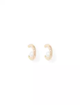 Willow Wavy Pearl Stud Earrings