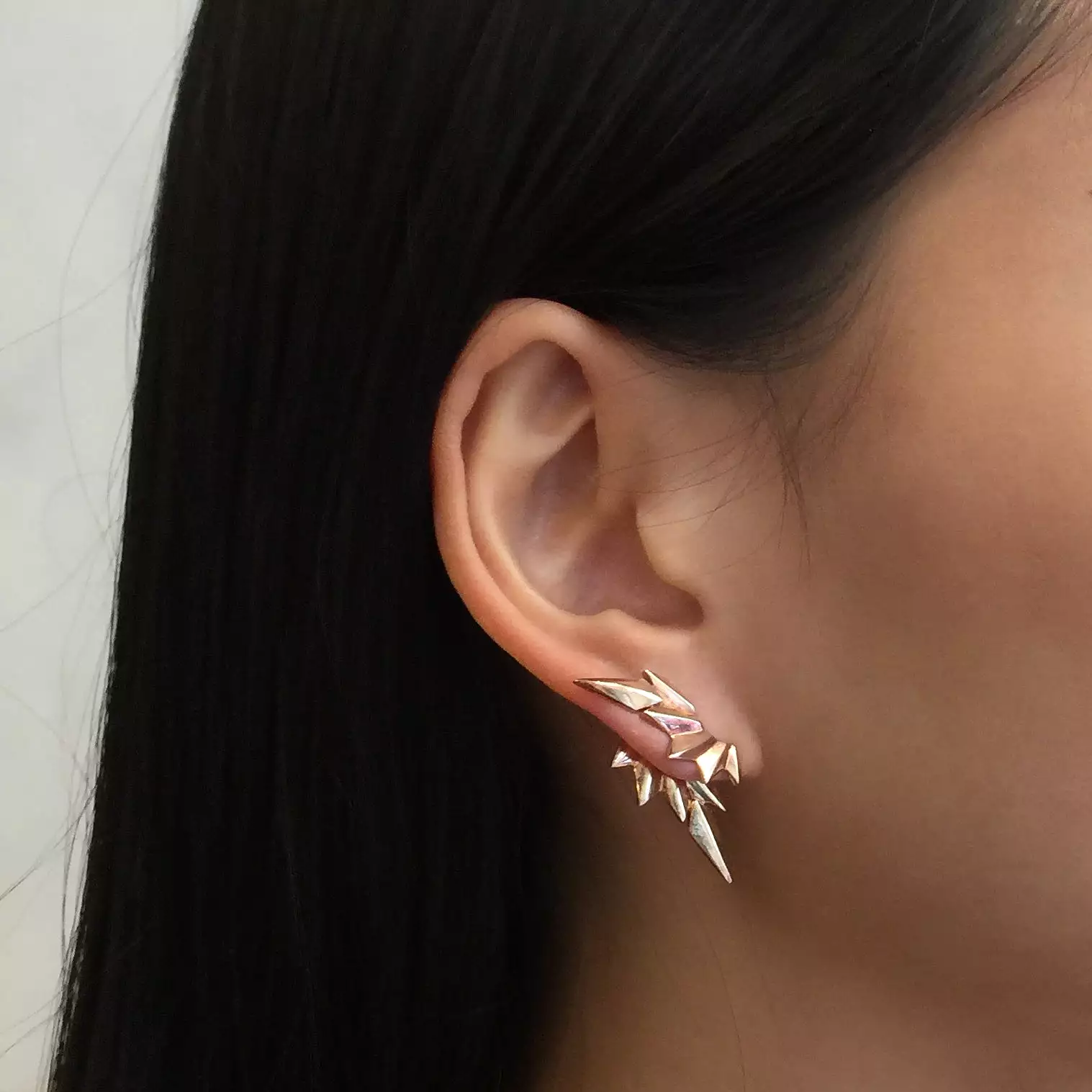 Wing Reverse Earring, Rose Gold