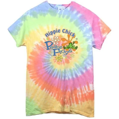 Women's Hippie Chick Frog Spiral Tie-Dye S/S T-Shirt - 10343