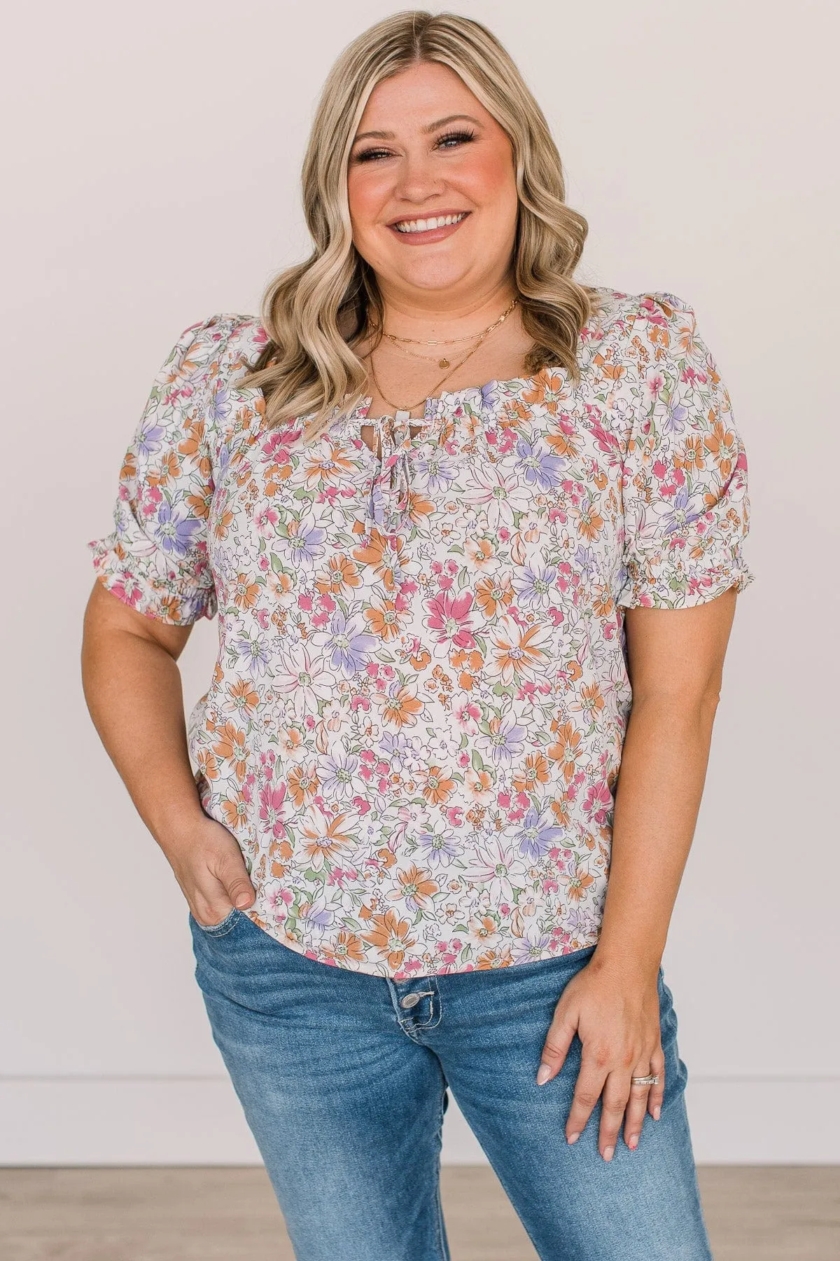 Words Of Love Floral Blouse- Ivory