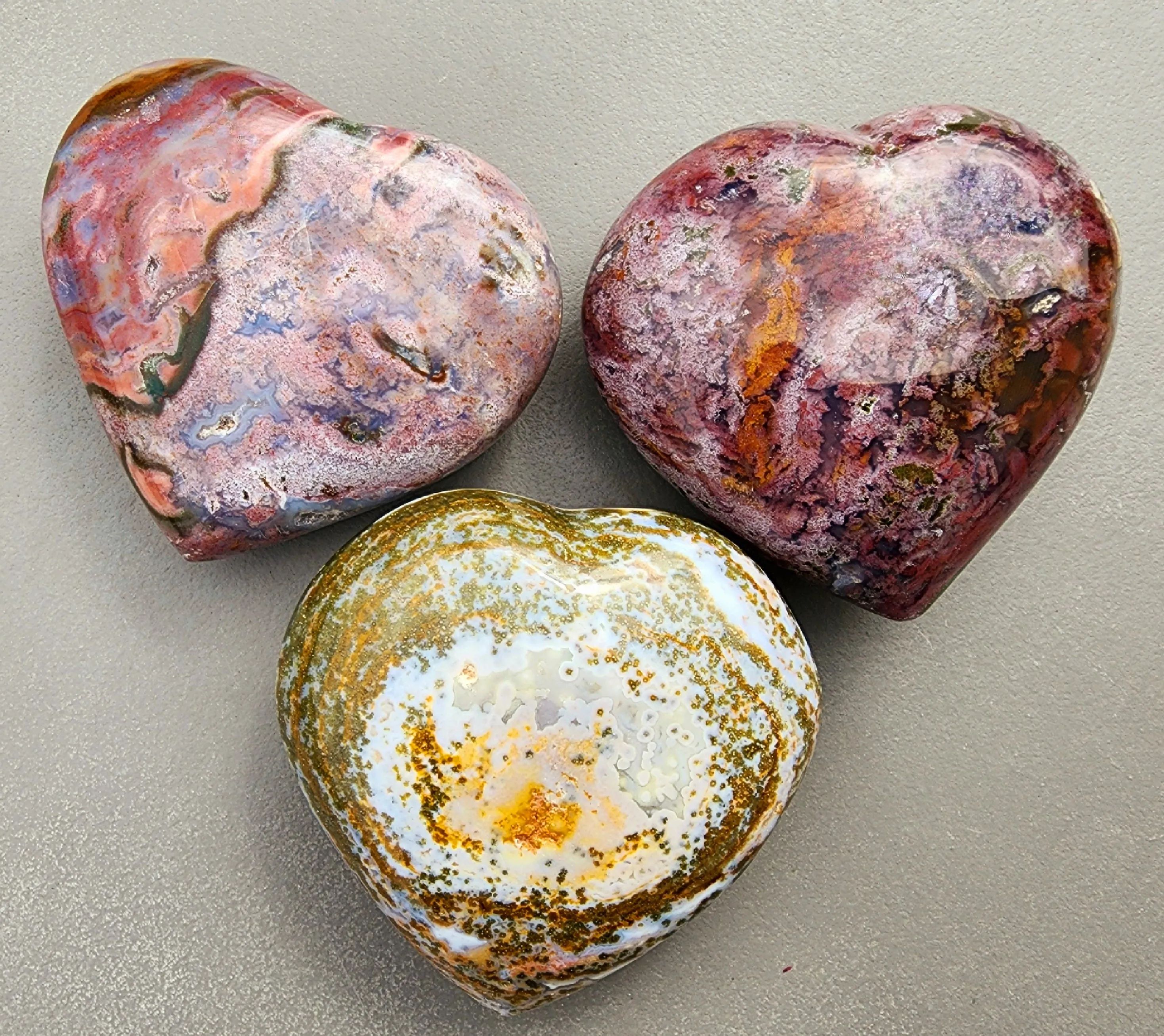 XL Ocean Jasper Hearts