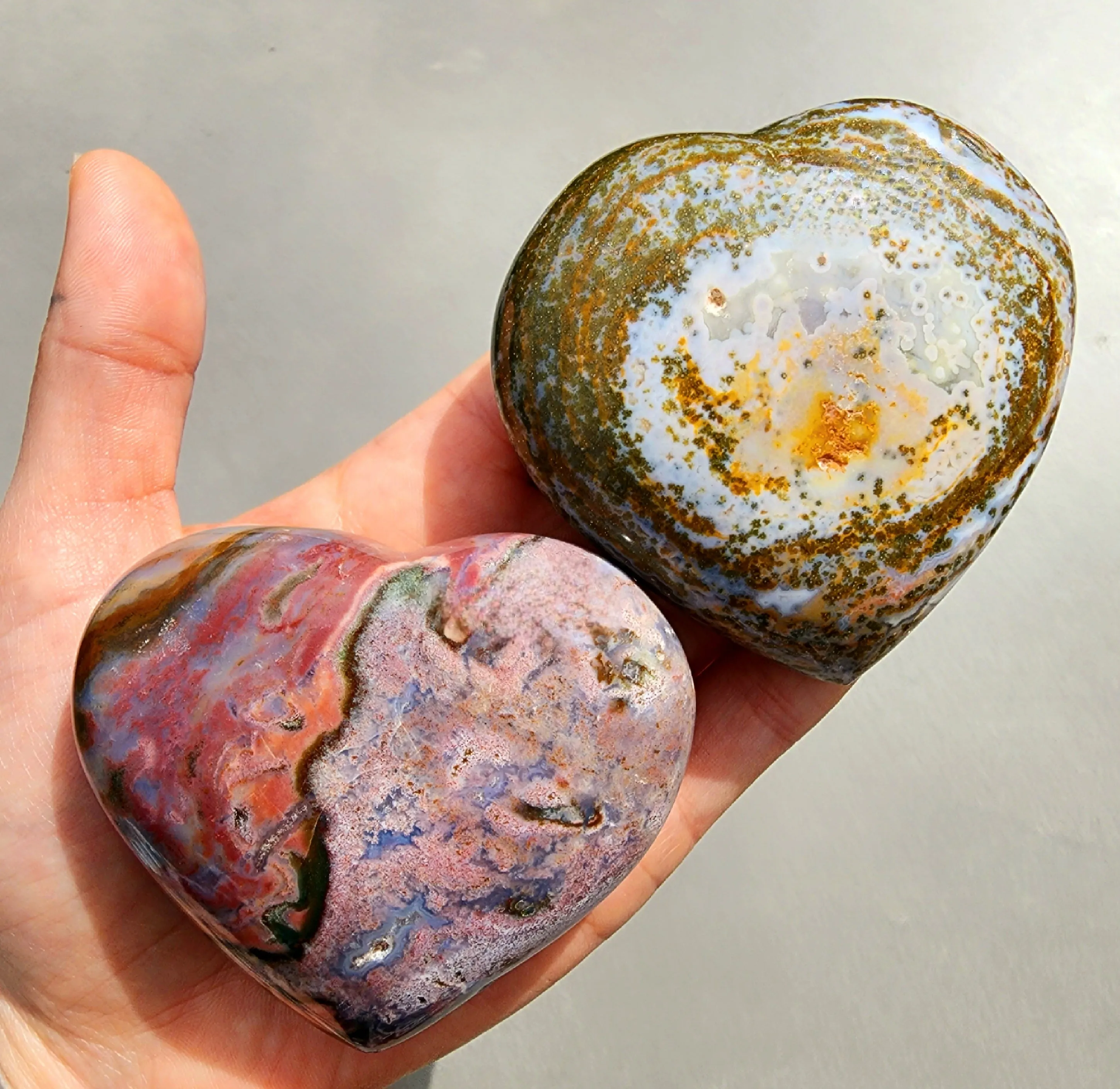 XL Ocean Jasper Hearts