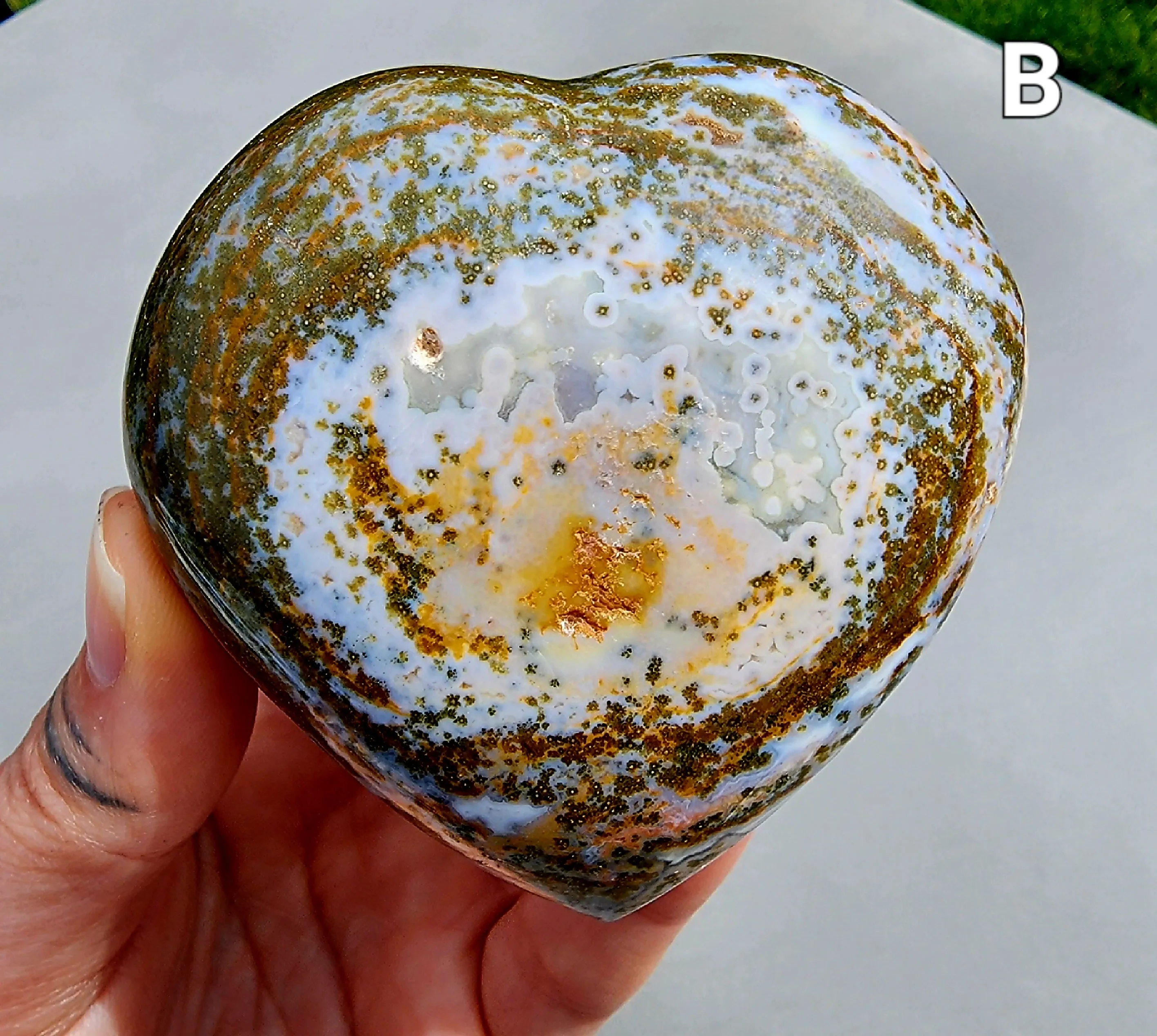 XL Ocean Jasper Hearts