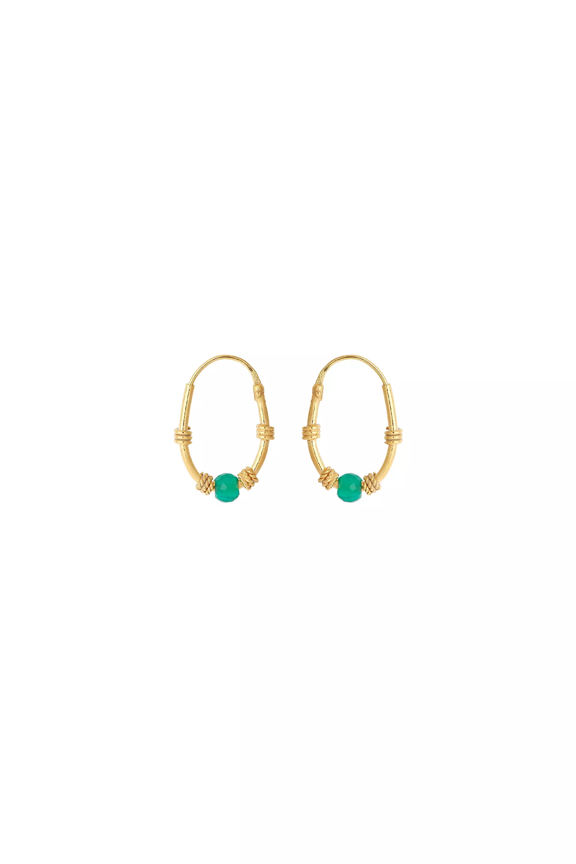 Zinc green small hoop gold-plated earrings